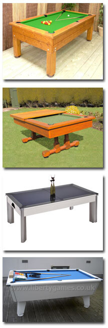 Some example of our range of outdoor pool tables