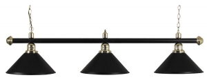Brass Lamp Set with 3 Black Shades (3274.001)