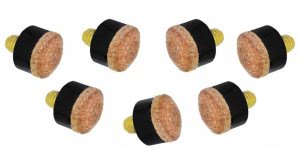 Set of 10 Brass Screw on Pool Cue Tips (11mm)