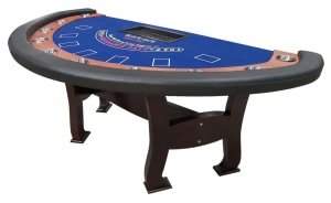 Blackjack Table with Classic H-Leg Design - Blue Top (BJ6BLUE)