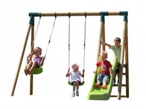Percival Double Swing with Slide Swing Set (JE2960)