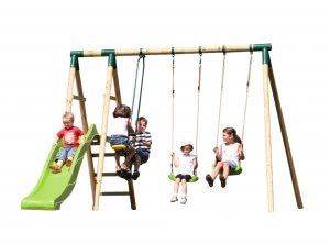 Lancelot Triple Swing and Slide Swing Set (JE2970)