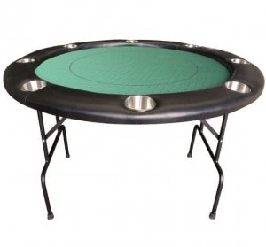 Round Poker Table with Folding Metal Legs (MINI PTGREEN)