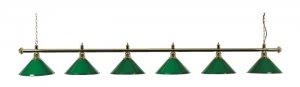 Brass Lighting Bar with 6 Green Lamp Shades (3274.600)