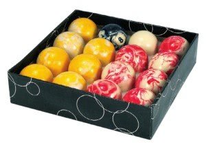 Competition 2'' (50.8mm) Marble Red & Yellow Pool Ball Set