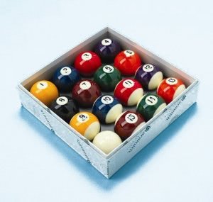 Aramith 2 1/4'' (57mm) Spots & Stripes Pool Ball Set