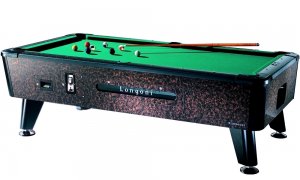 Longoni Tornado Coin Operated American Slate Bed Pool Table