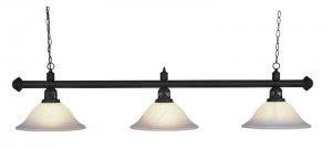 Mahogany Lamp Set with 3 Glass Shades (3274.200)