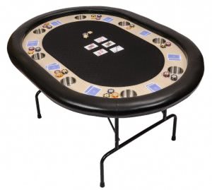 Premium Compact 8 Person Poker Table with Folding Metal Legs
