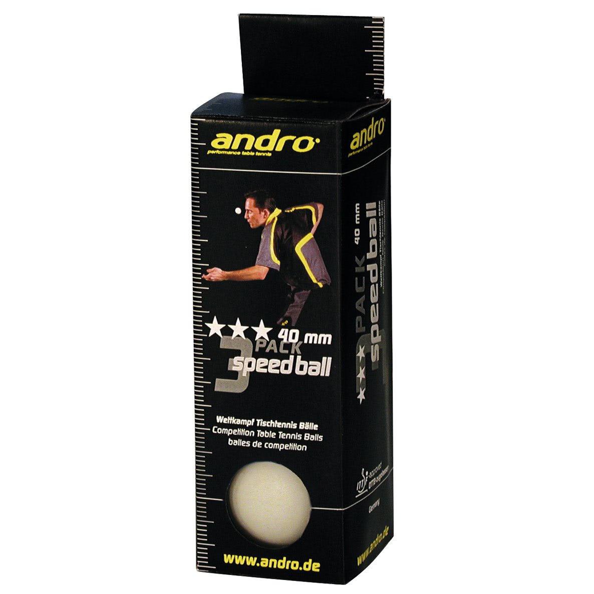 Andro 3 Star Speedball Table Tennis Balls (3 Pack) Liberty Games