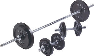 50kg Cast Iron Barbell / Dumbbell Set with 6 foot Bar