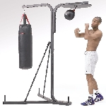 Challenger Boxing Stand with Punchbag and Leather Speedball