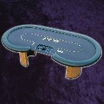 Kidney Shaped 8' Poker Table Top with Tray and Arc Legs