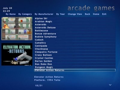 Contemporary Arcade Coffee Table - Arcade Game Menu