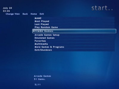 Contemporary Arcade Coffee Table - Menu System