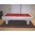 Chic White Finish Pool Table with Burgundy Cloth