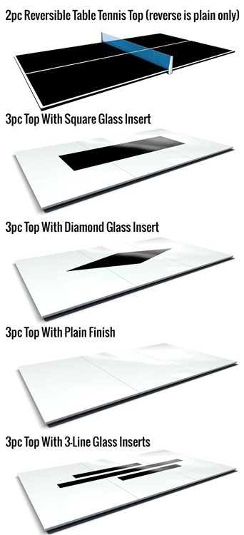 Tabletop options for Europa tables