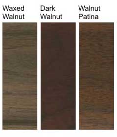 Walnut finish options for Toulet tables