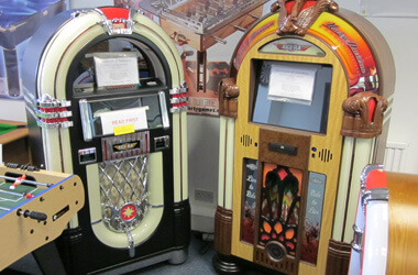 Rock-ola jukebox showroom