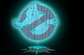 Holographic Ghostbusters logo to illustrate holographic pinball targets