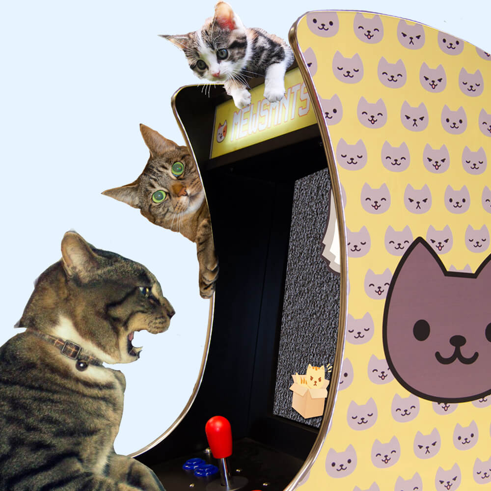 the mewsmnts rcade arcade machine for gaming cats