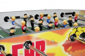 The side of the Nuclear Foosball table