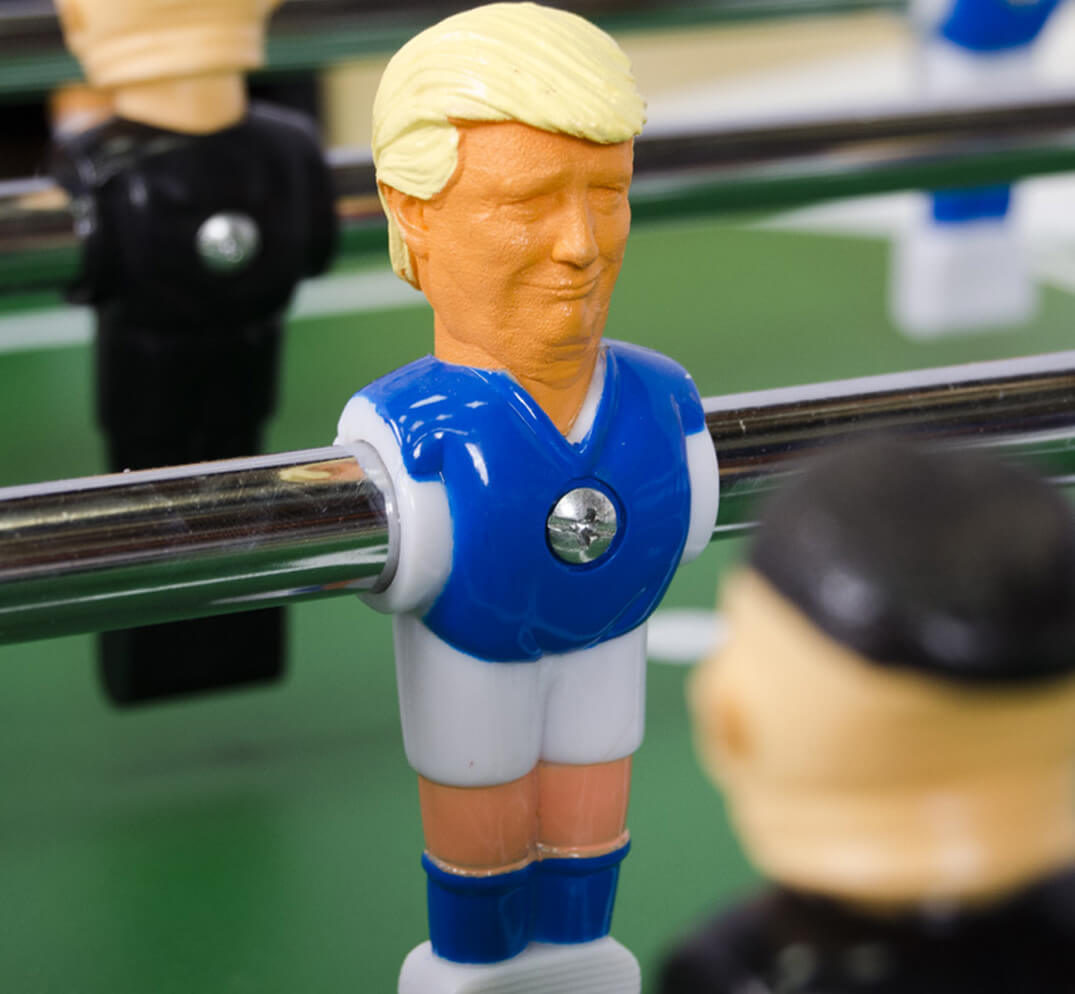 Nuclear foosball trump player figure