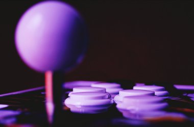 Joystick and buttons on an arcade machine