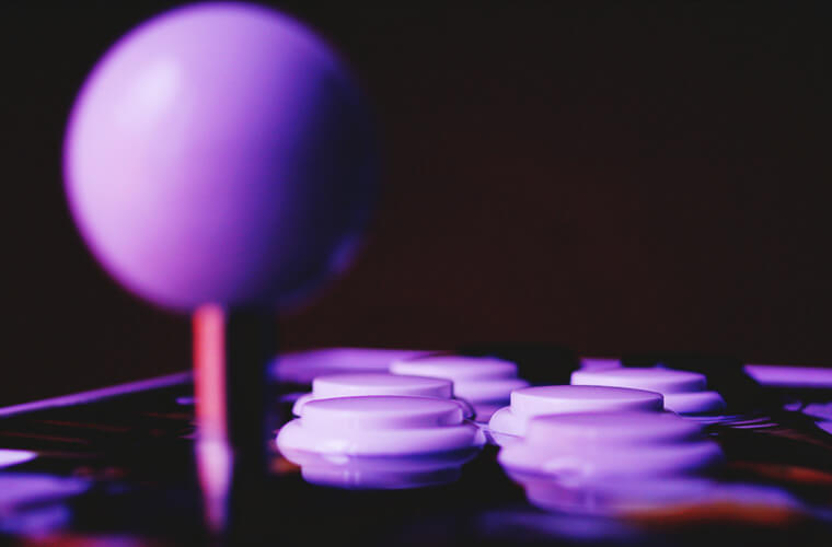 Joystick and buttons on an arcade machine