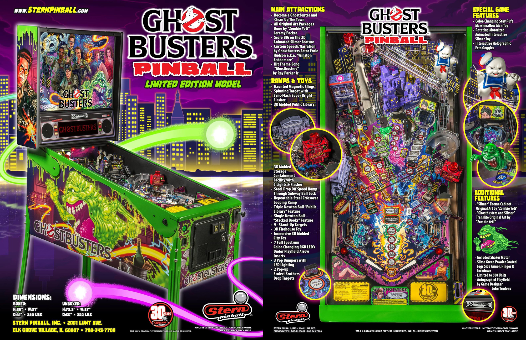 [PINBALL] Les flippers sur lesquels vous avez vibré... en vrai !  - Page 6 Ghostbusters-Limited-Edition-pinball-machine-flyer-stitched