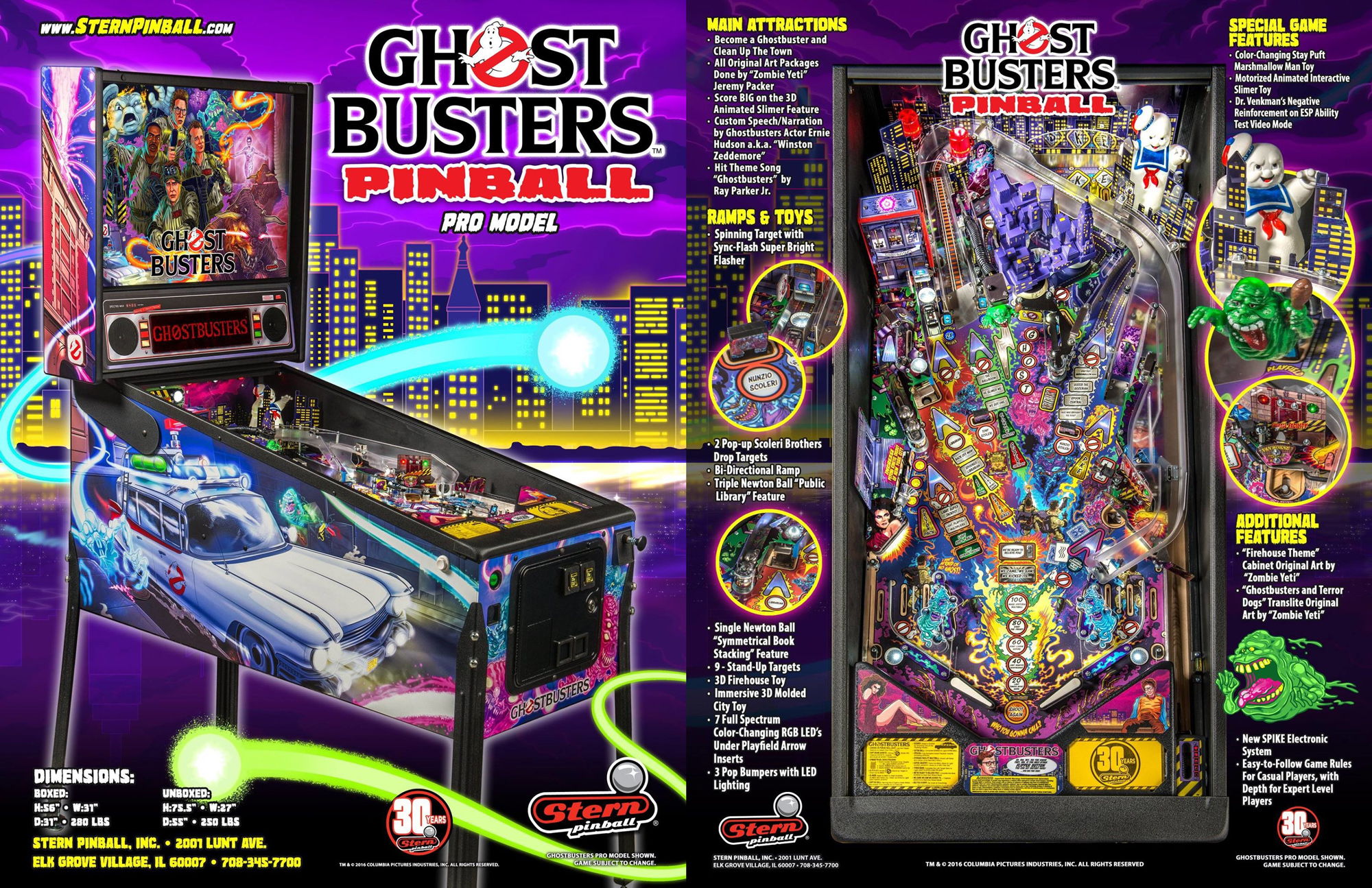 [PINBALL] Les flippers sur lesquels vous avez vibré... en vrai !  - Page 6 Stern-Ghostbusters-pinball-Pro-flyer