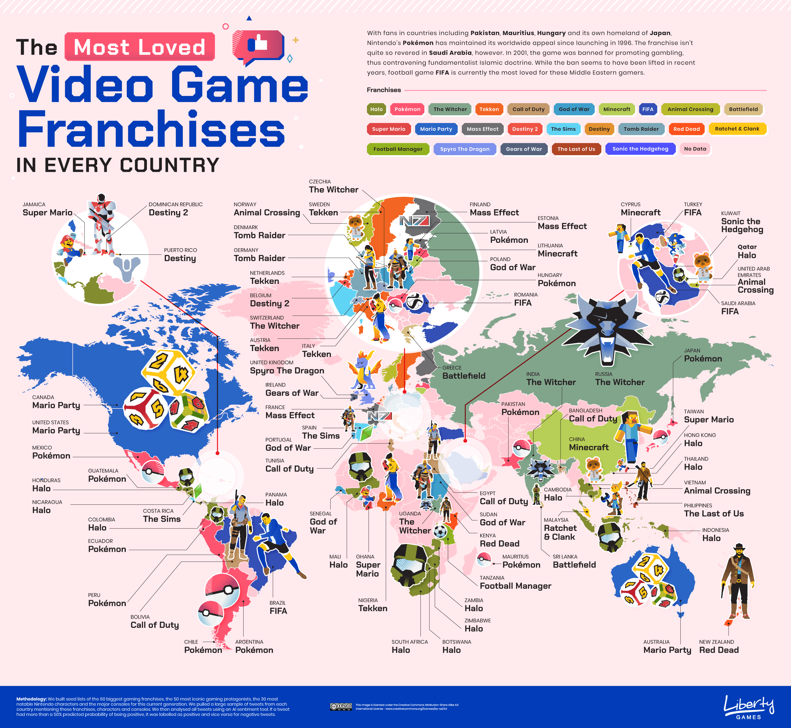 The most loved video games world map