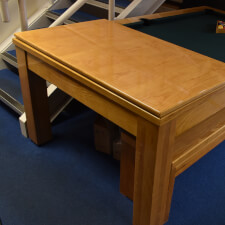 The Precision 7ft Solid Oak Slate Bed Pool Dining Table in our showroom