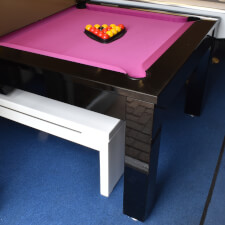 The Phoenix Solid Wood 7ft Slate Bed Pool Dining Table in our showroom