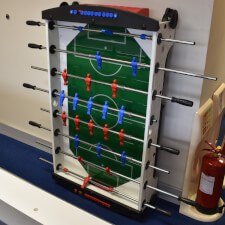 Storm Trolley Folding Outdoor Football Table in our showroom