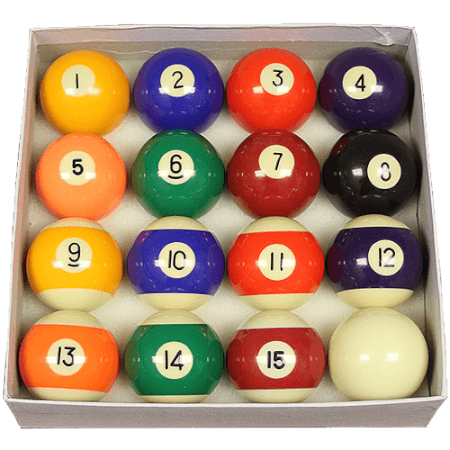 Competition 2 1/4'' (57mm) Spots & Stripes Pool Ball Set