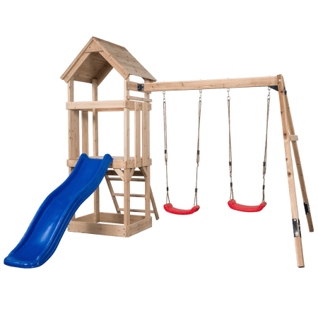 Noa Wooden Tower With Swings & Slide by Swing King