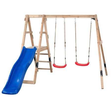 Ava Wooden Tower With Swings & Slide by Swing King