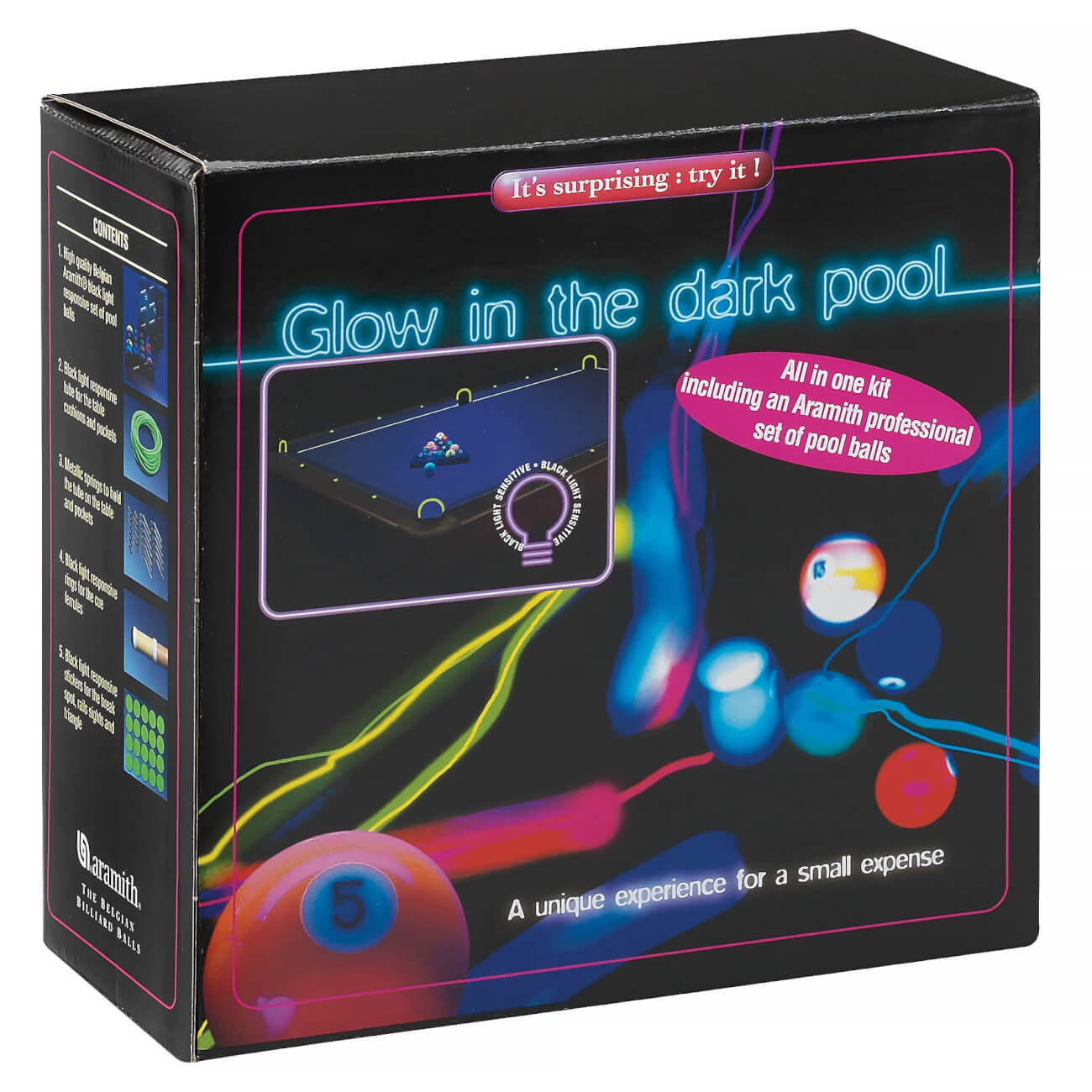Aramith 2 1/4'' (57.2mm) Glow-In-The-Dark Pool Ball Set