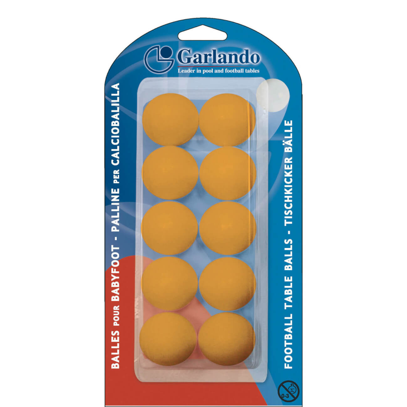 Garlando 10 x Standard Orange Football Table Balls (33.1mm)