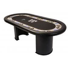 10 Person Pro Poker Table with Arc Legs (PR10BLK/WHI)