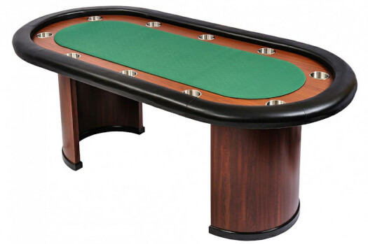 Classic 10 Person Poker Table with Arc Legs - Green (SB10-GREEN)