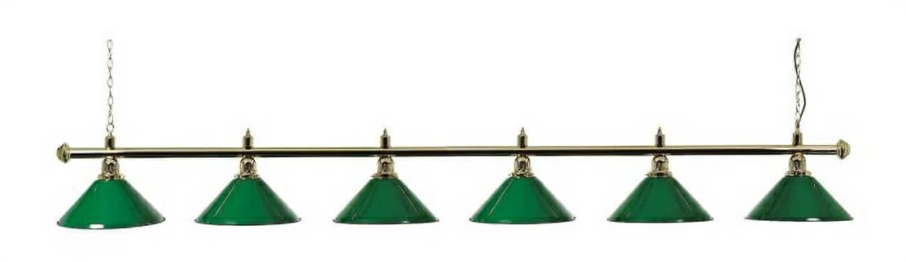 Brass Lighting Bar with 6 Green Lamp Shades (3274.600)