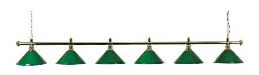 Brass Lighting Bar with 6 Green Lamp Shades (3274.600)