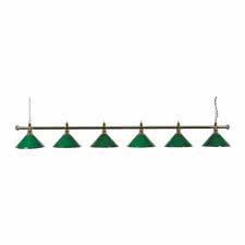 Brass Lighting Bar with 6 Green Lamp Shades (3274.600)