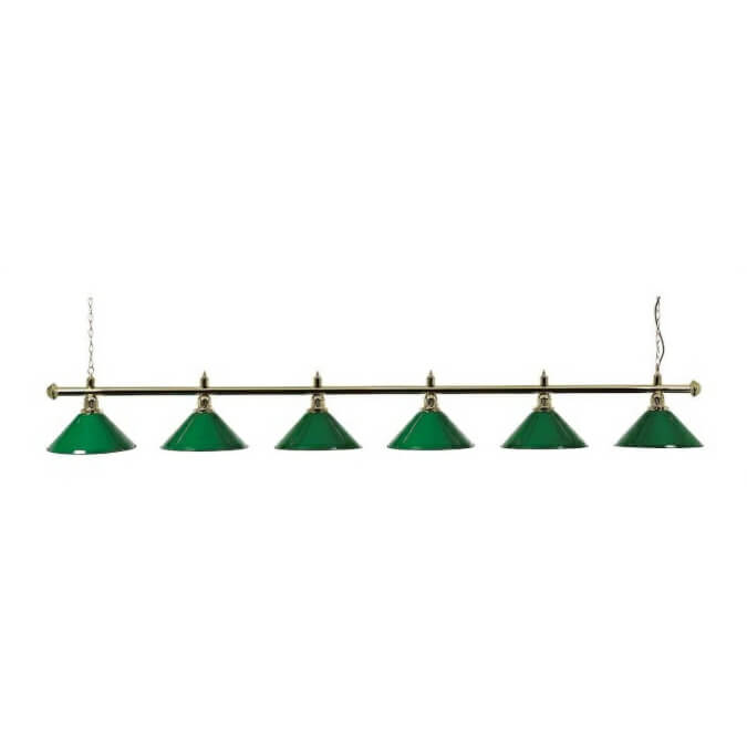 Brass Lighting Bar with 6 Green Lamp Shades (3274.600)