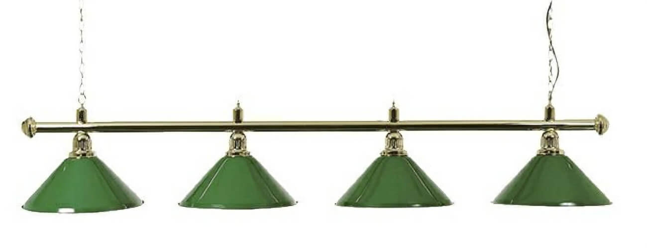 Brass-Effect Lamp Set with 4 Green Shades (3274.050)