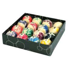 Competition 2'' Marble Spots & Stripes Pool Balls