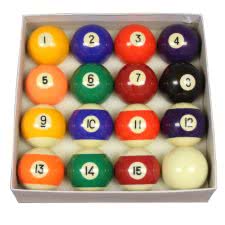 Competition 2 1/4'' (57mm) Spots & Stripes Pool Ball Set