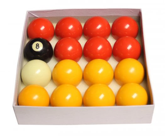 Competition 2 1/4'' (57mm) Red & Yellow Pool Ball Set 